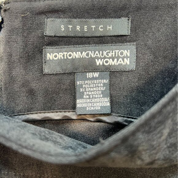 Norton McNaughton Womens Midi Skirt Size 18W Black Velvet Casual Retro - Picture 2 of 10